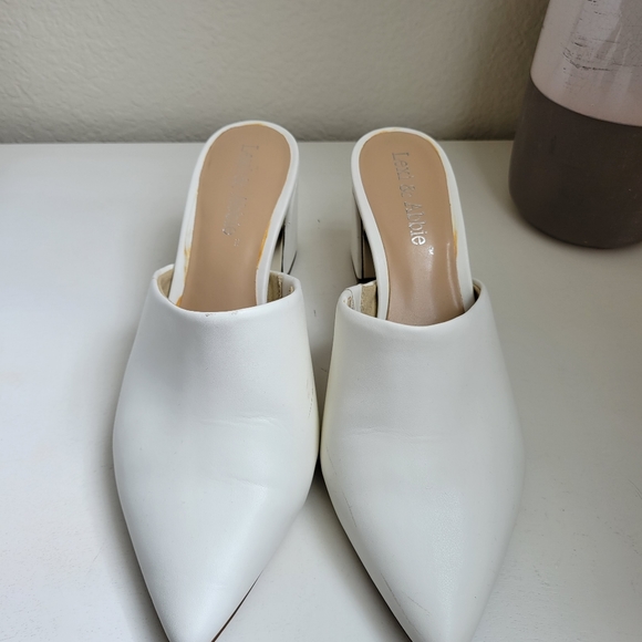 Lexi & Abbie white heeled mules - Picture 8 of 11